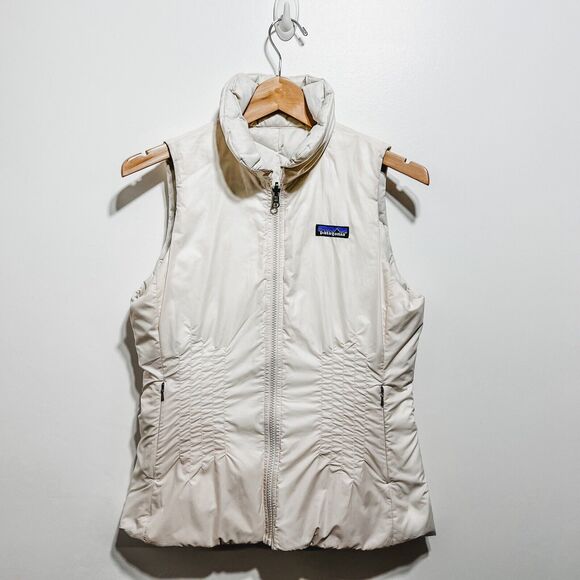 PATAGONIA Womens Goose Down Vest Size S in Ivory - Picture 1 of 7